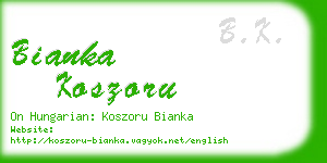 bianka koszoru business card